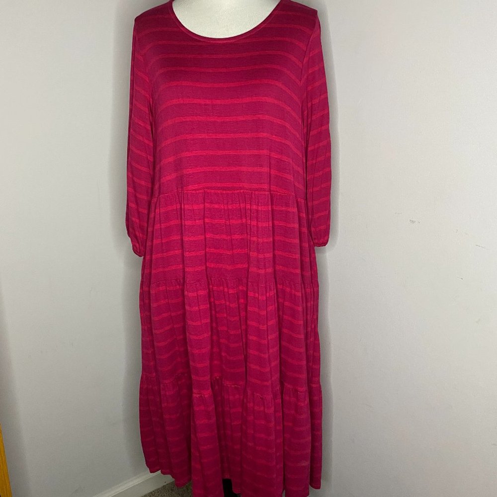 NWT Agnes & Dora Pink Striped Krafft Dress